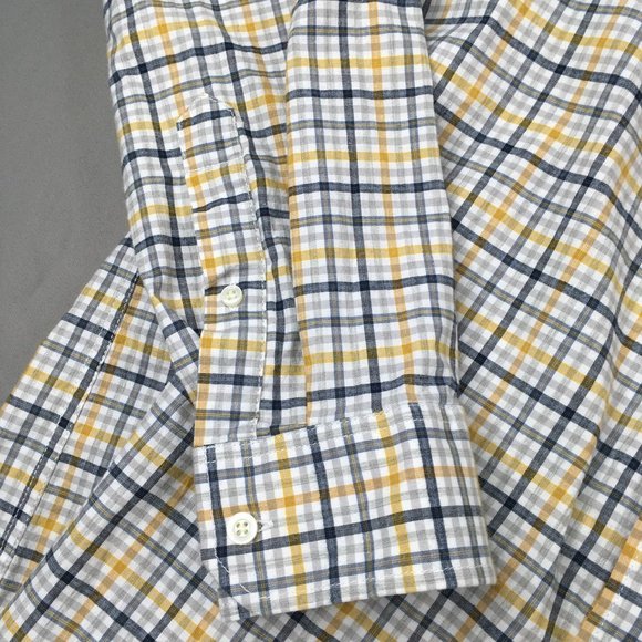 Goodiellow & Co Mens Button Down Shirt Extra Large Gray Yellow White Plaid #0064 - Picture 4 of 11